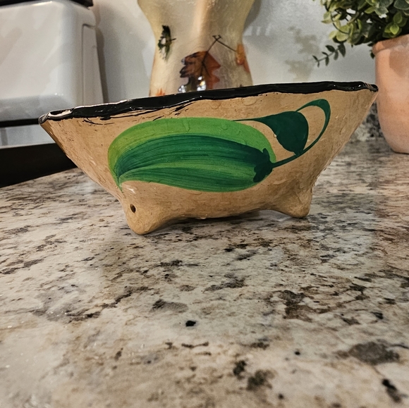 Mexican hanging glazed ceramic/terracotta red chile salsa, guac, or serving bowl - Picture 2 of 5